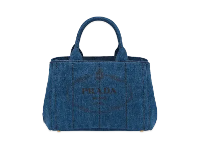 PRADA Denim Fabric Tote Bag "Navy"