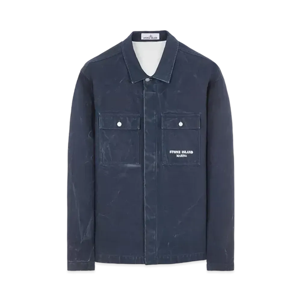 Stone Island 109X4 Marina Plated Cotton Canvas "Blue"
