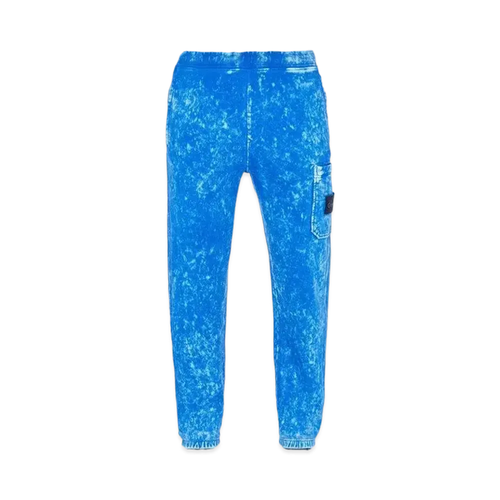 Stone Island 61438 COTTON FLEECE + OFF-DYE OVD TREATMENT_REGULAR FIT "Ultramarine Blue"