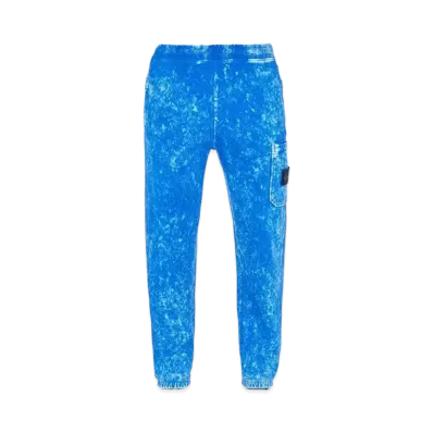Stone Island 61438 COTTON FLEECE + OFF-DYE OVD TREATMENT_REGULAR FIT "Ultramarine Blue"