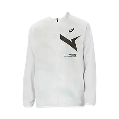 Asics Aim-Trg lining mesh graphic windbreaker jacket "Brilliant White"
