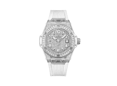 HUBLOT Big Bang One Click Steel White Full Pave 33mm