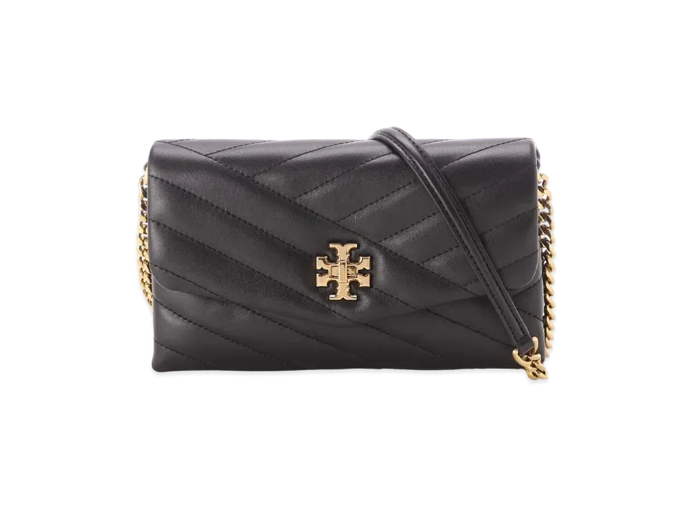 Tory Burch Kira Chevron Chain Wallet "Black"
