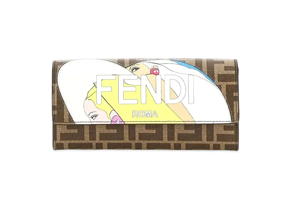 FENDI Continental Wallet Fabric "Brown"