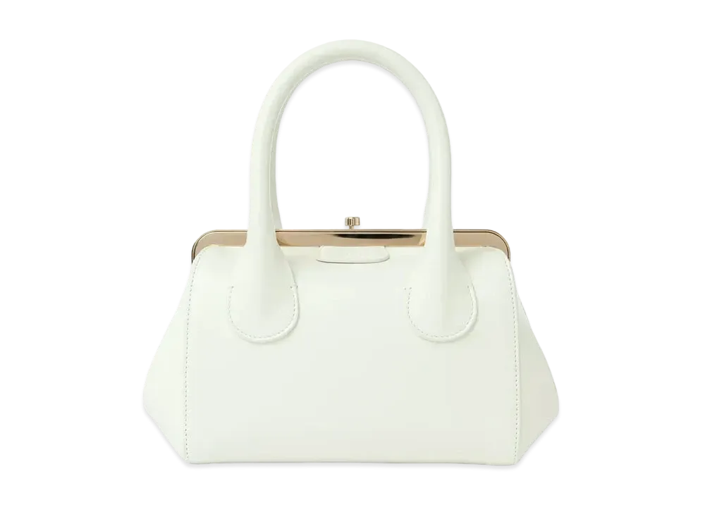 Chloe Small Joyce Frame Handbag In Shiny Calfskin "White"