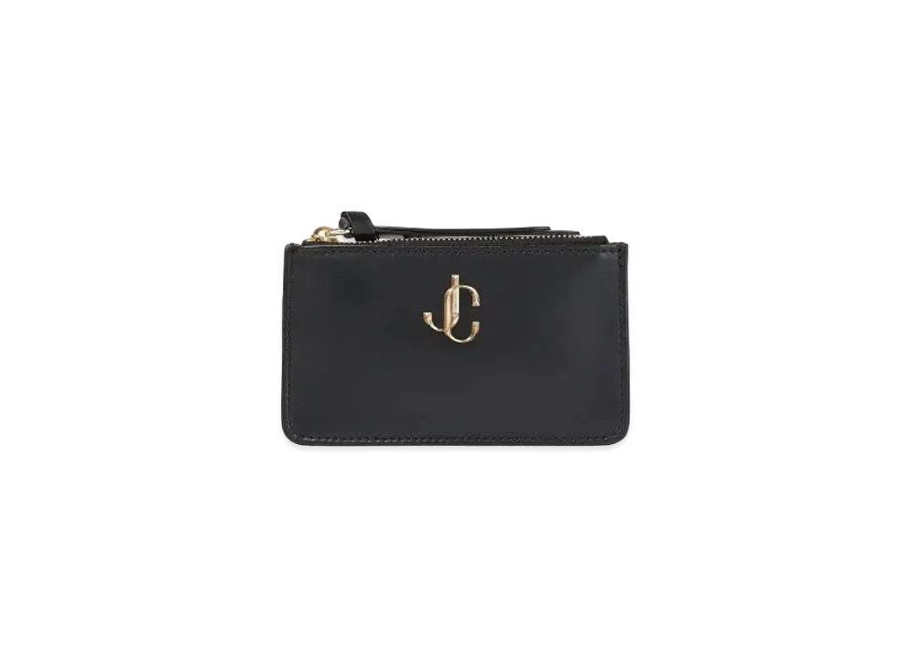 Jimmy Choo Nancy Smooth Calf Leather Key Case With JC Logo "Black"