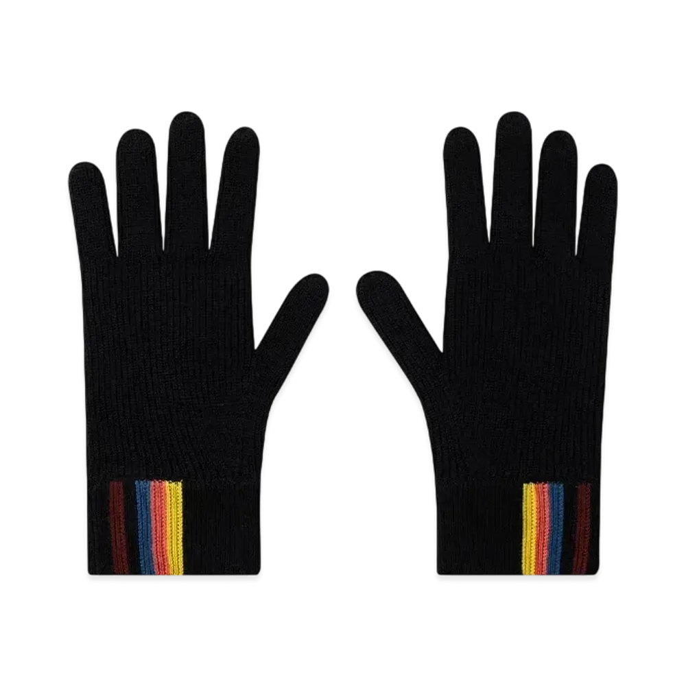 Paul Smith Artist Stripe Point Gloves "Black"