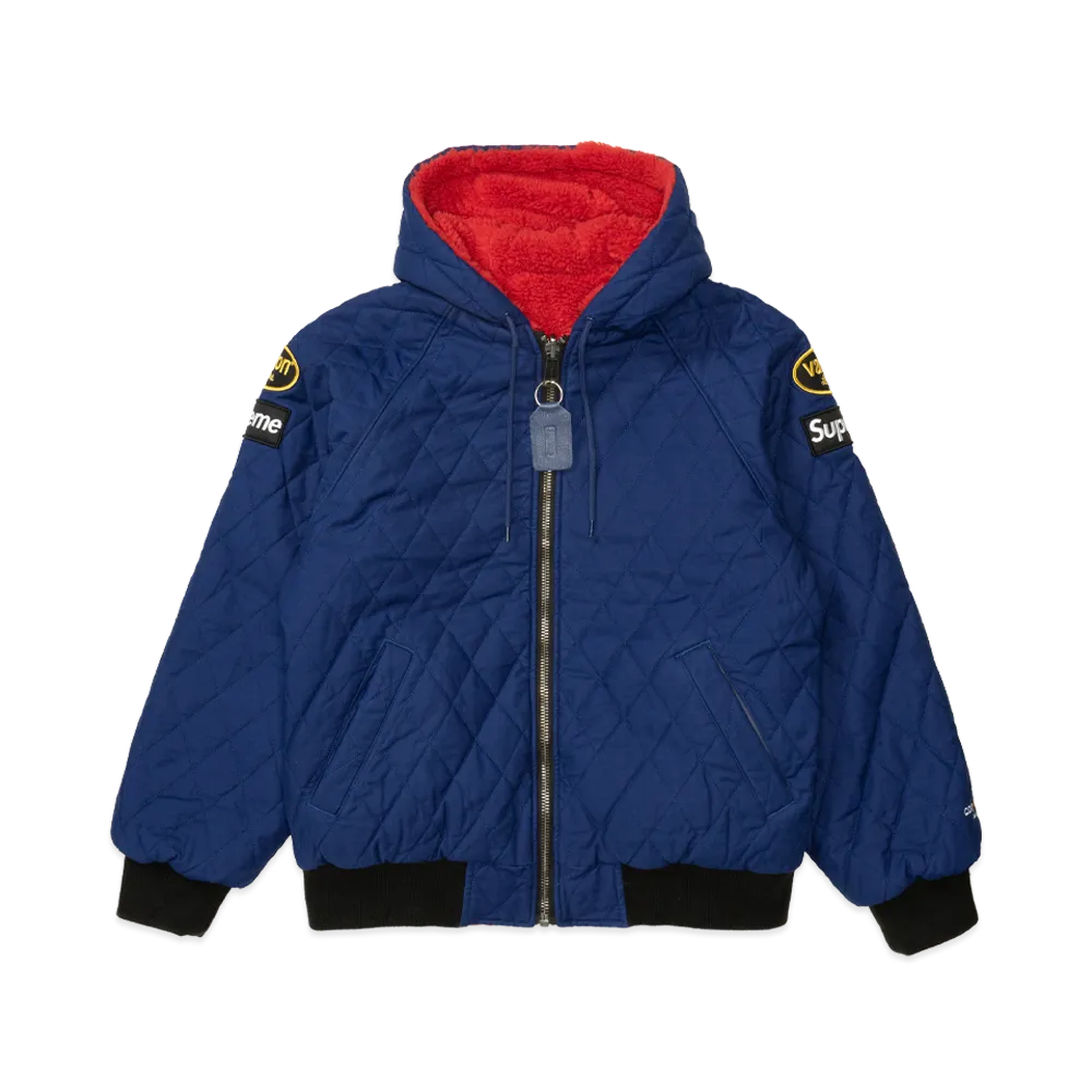Supreme x Vanson Leathers Reversible Quilted Hooded Jacket "Navy"