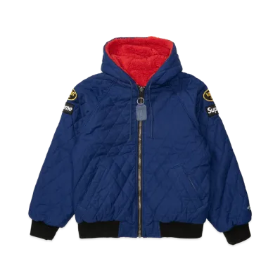 Supreme x Vanson Leathers Reversible Quilted Hooded Jacket "Navy"
