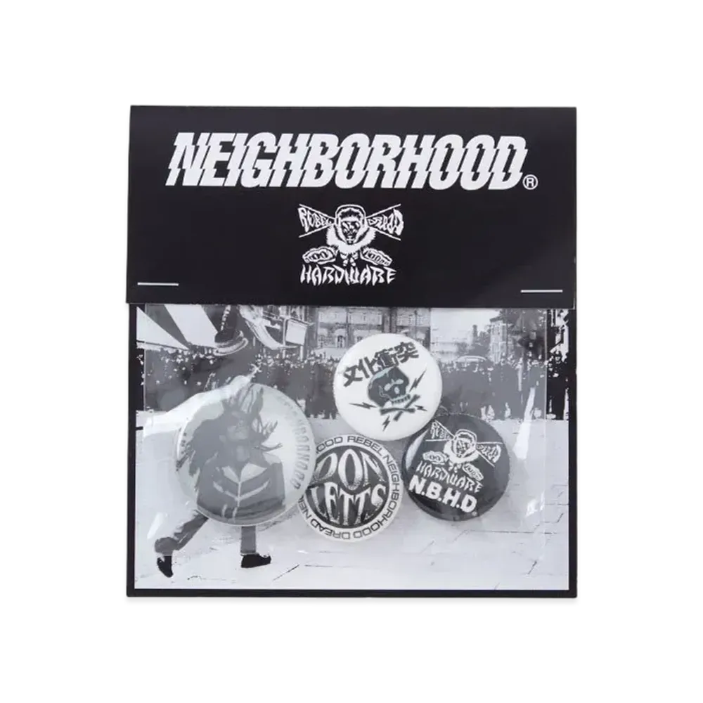 NEIGHBORHOOD x REBEL DREAD HARDWARE . Pin Button Set "Multi"