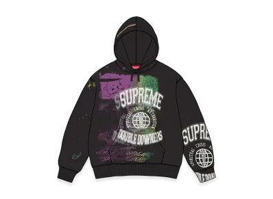 Supreme Overprint Hooded Sweatshirt "Black"