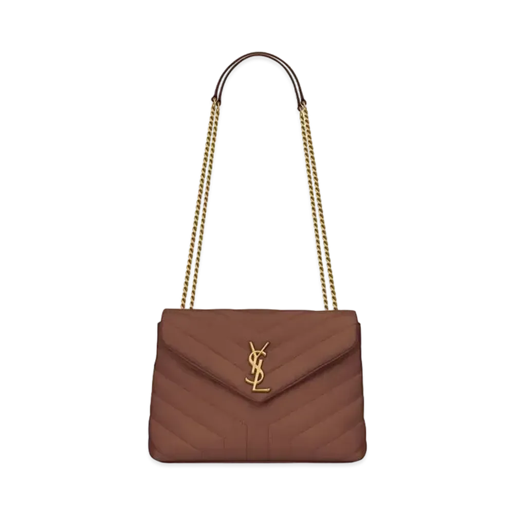 Saint Laurent Loulou Small In Matelasse Y Leather "Brownie"
