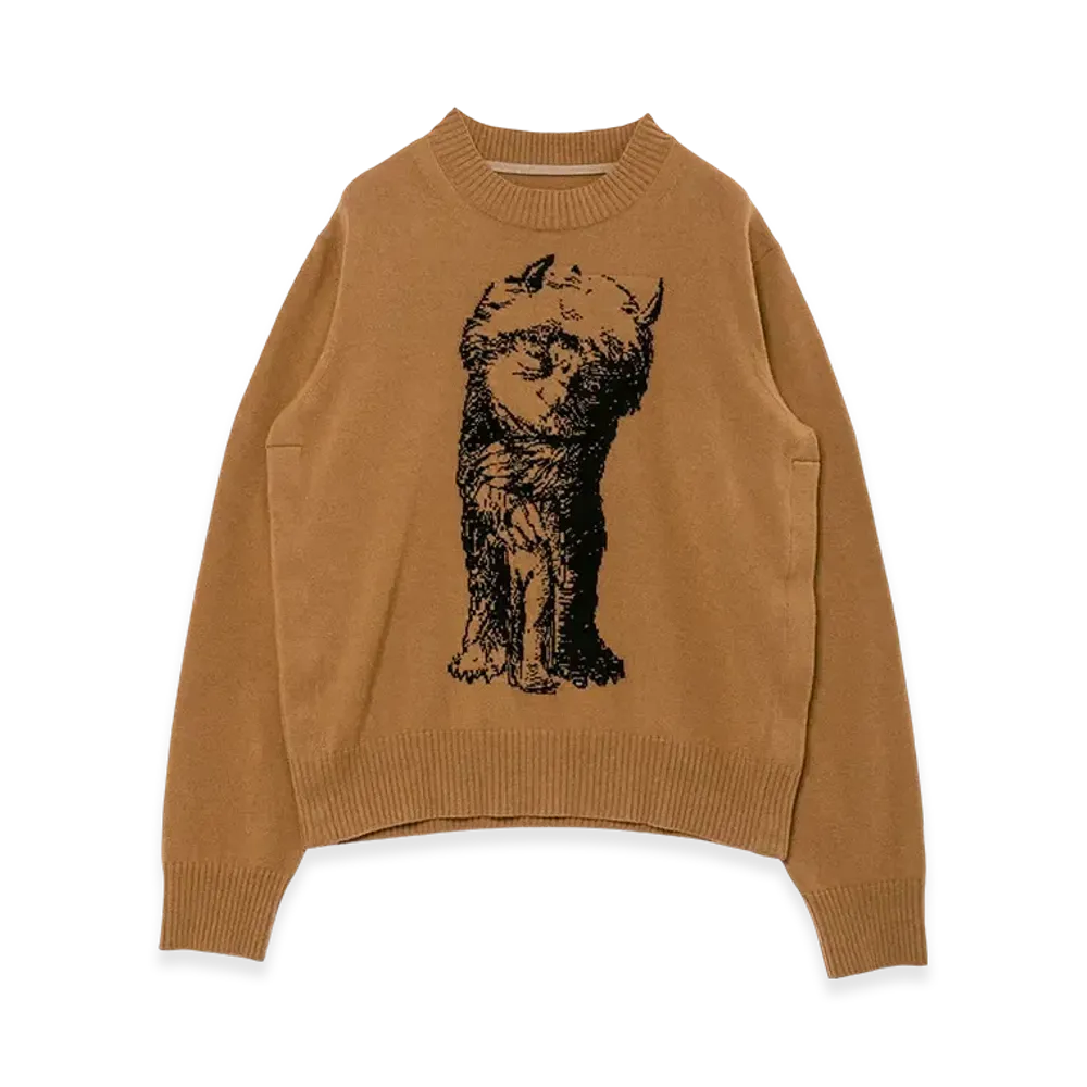 sacai WHERE THE WILD THINGS ARE Wool Knit Pullover "Dark Beige"