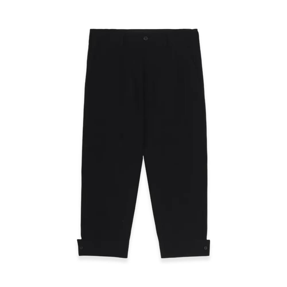 Yohji Yamamoto POUR HOMME C/L Uneven Thread Canvas Belted Hem Pants "Black"