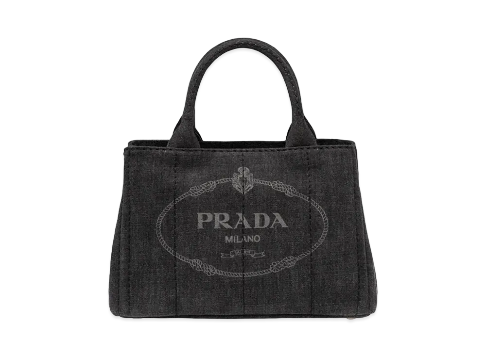 PRADA Denim Fabric Tote Bag "Black"