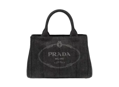 PRADA Denim Fabric Tote Bag "Black"