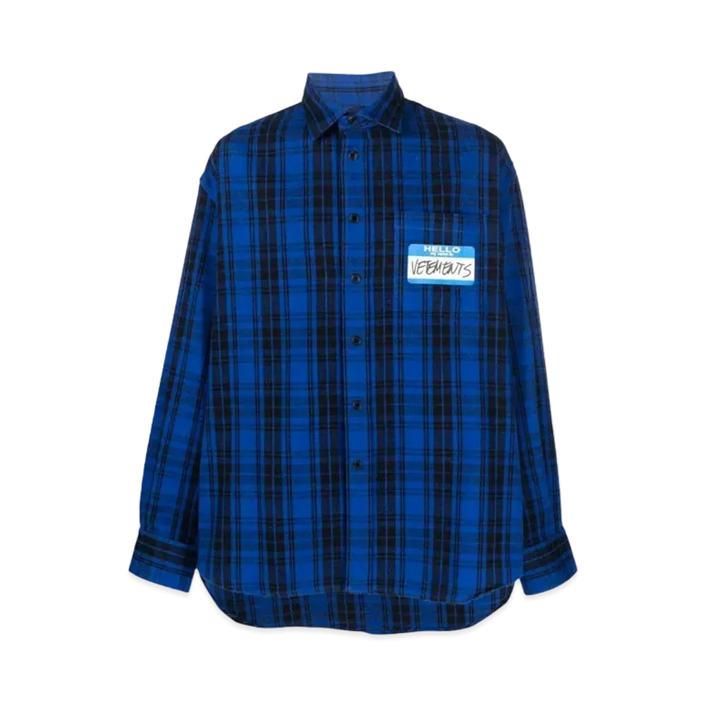 VETEMENTS My Name IS Check Shirt "Royal"
