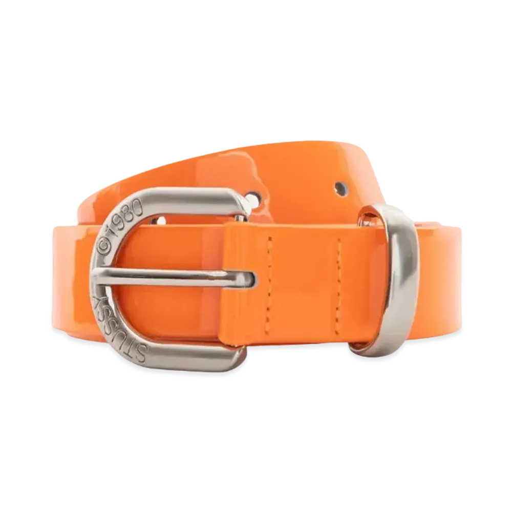 Stussy Patent Leather Belt "Neon Orange"