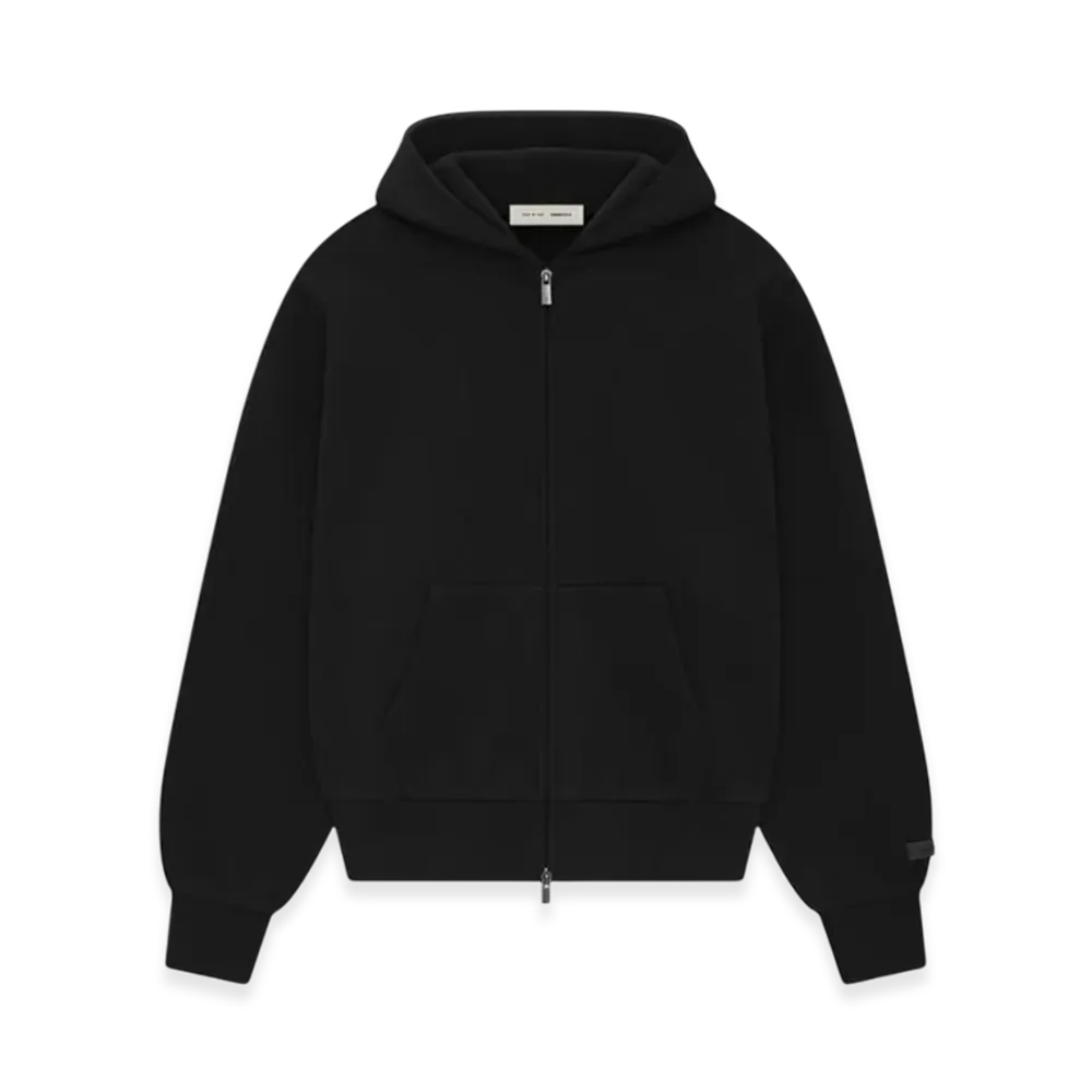 FEAR OF GOD ESSENTIALS Classic Full Zip-Up Hoodie "Jet Black"
