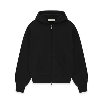 FEAR OF GOD ESSENTIALS Classic Full Zip-Up Hoodie "Jet Black"