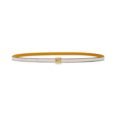 LOEWE Reversible Anagram Cube Belt "Soft White/Sunflower /Gold"