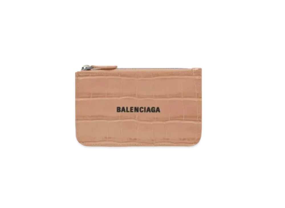 BALENCIAGA Cash Large Long Coin And Card Holder "Beige"