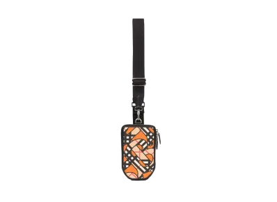 Burberry Monogram Linen Cotton Phone Case With Strap "Orange/Multicolor"