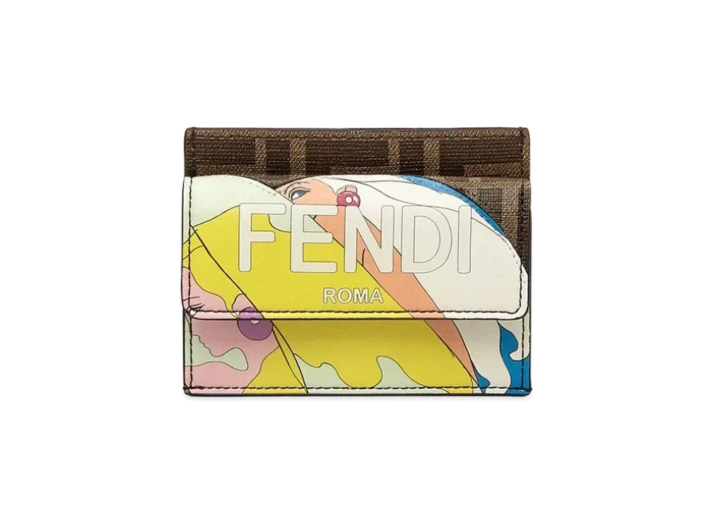 FENDI Card Case Fabric Card Case "Brown"