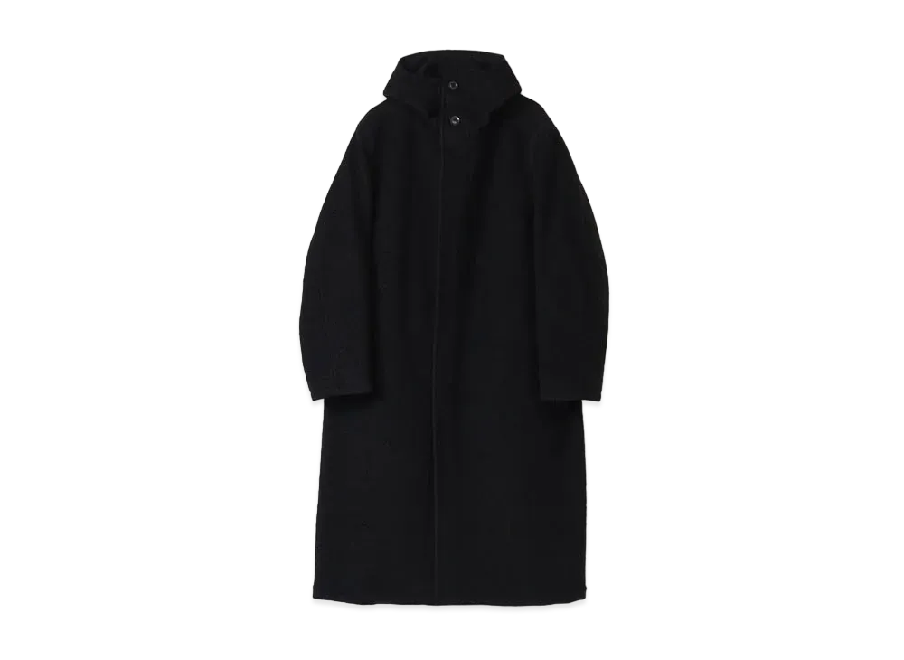 Yohji Yamamoto Pour Homme W/PE SHRINK HOODED FASTENER COAT "Black"