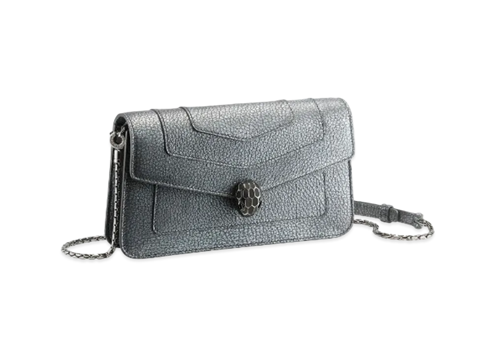 BVLGARI Serpenti Forever Chain Wallet "Grey"