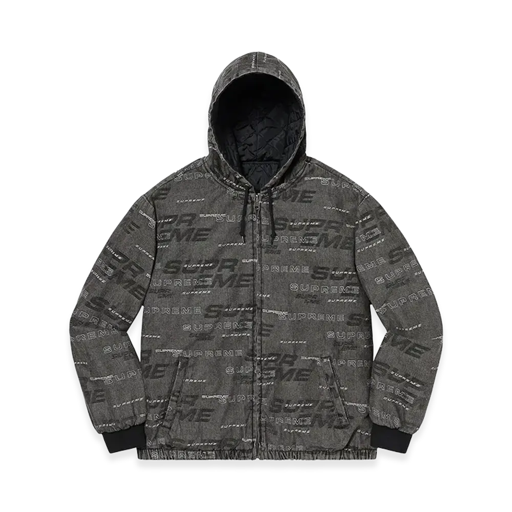 Supreme Reversible Dimensions Logo Denim Work Jacket "Black"