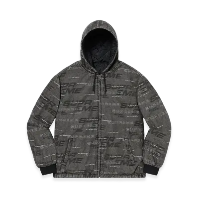 Supreme Reversible Dimensions Logo Denim Work Jacket "Black"