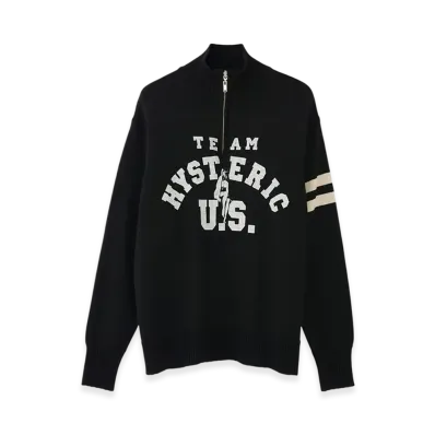 HYSTERIC GLAMOUR Team Hysteric Motorcycle Sweater "Black"