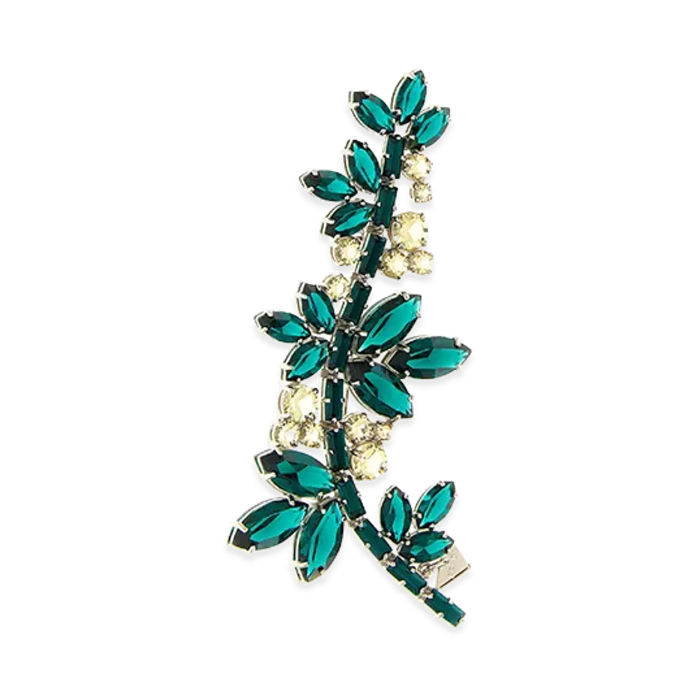 PRADA Women's Crystal Flowers Brooch "Multicolor"