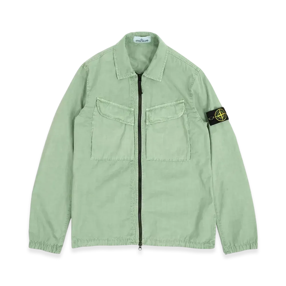 Stone Island 101WN Brushed Cotton Canvas T.CO+OLD Overshirt - 22FW "Sage Green"