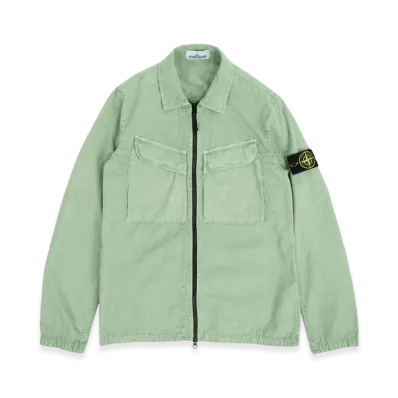 Stone Island 101WN Brushed Cotton Canvas T.CO+OLD Overshirt - 22FW "Sage Green"