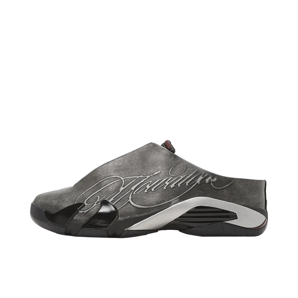 Mowalola × Nike Air Jordan 14 Mule "Black/Metallic Silver"
