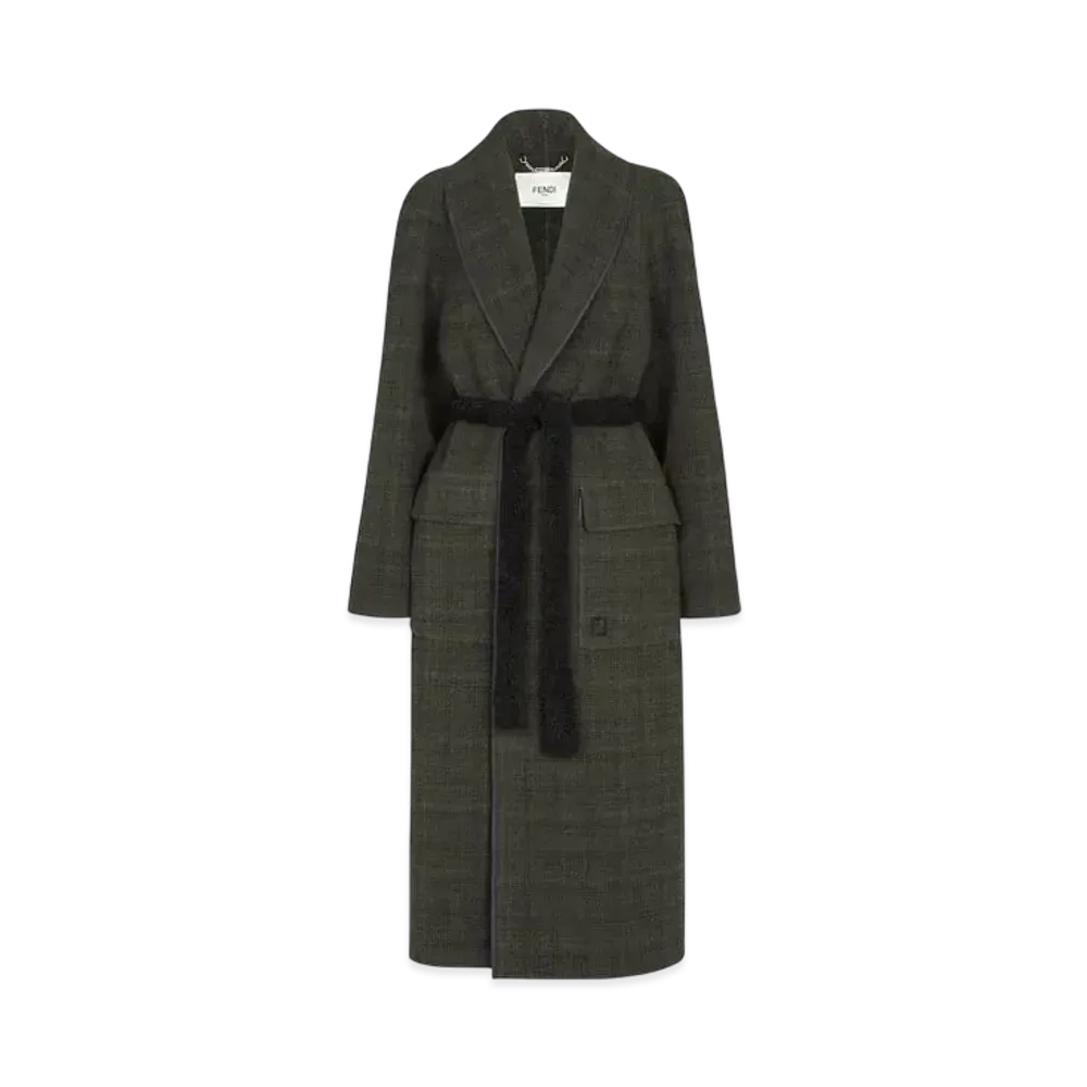 FENDI Women's Tweed Coat "Green"