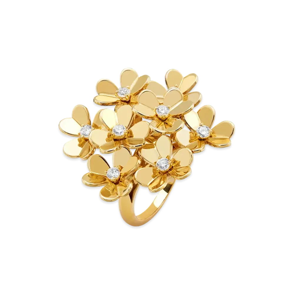 Van Cleef & Arpels Frivole ring 8 flowers "18K Yellow gold/Diamond"