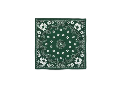 DENIM TEARS Cotton Wreath Paisley Bandana "Green"