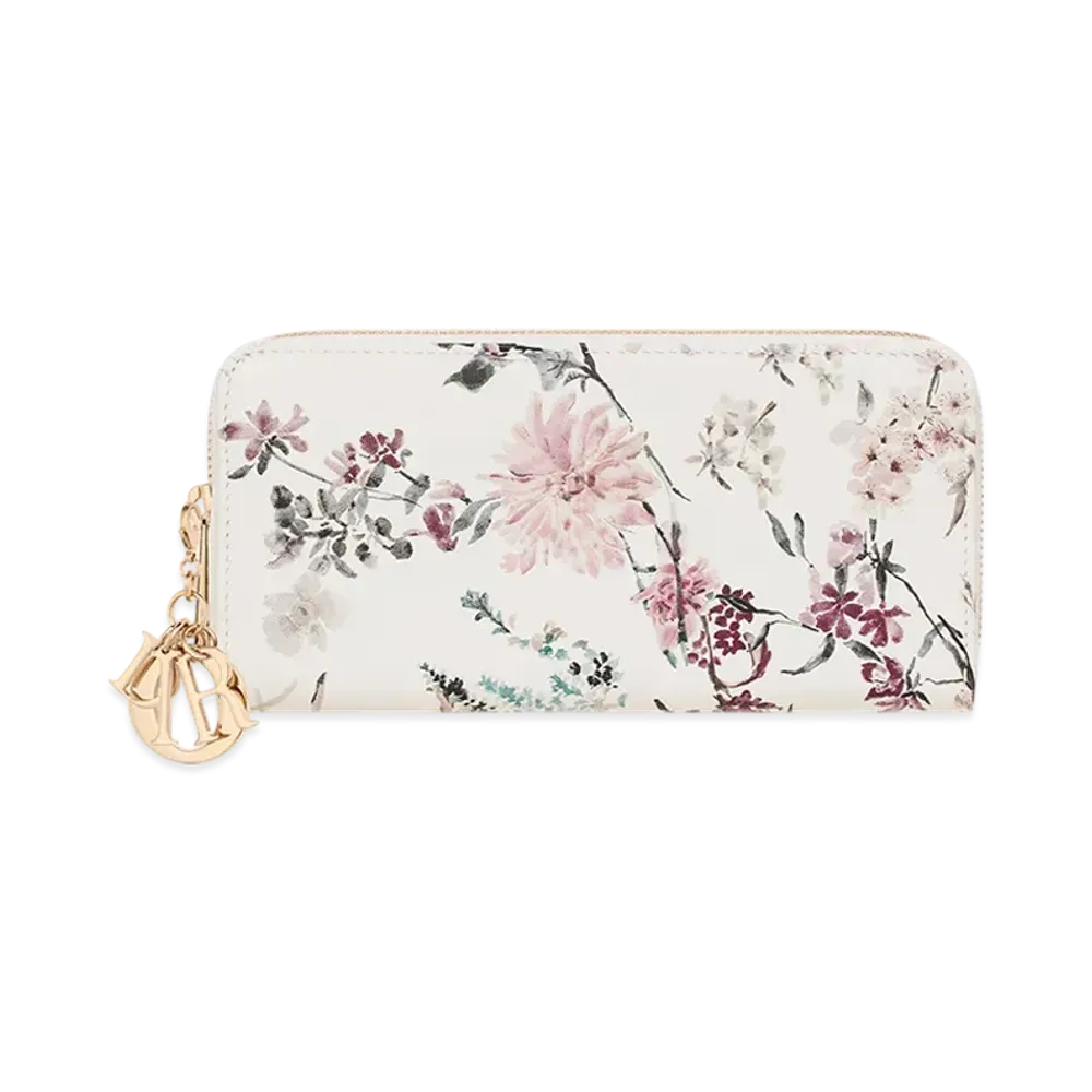 Dior Lady Dior Voyageur Wallet Millefiori Printed Lambskin "Multicolor"