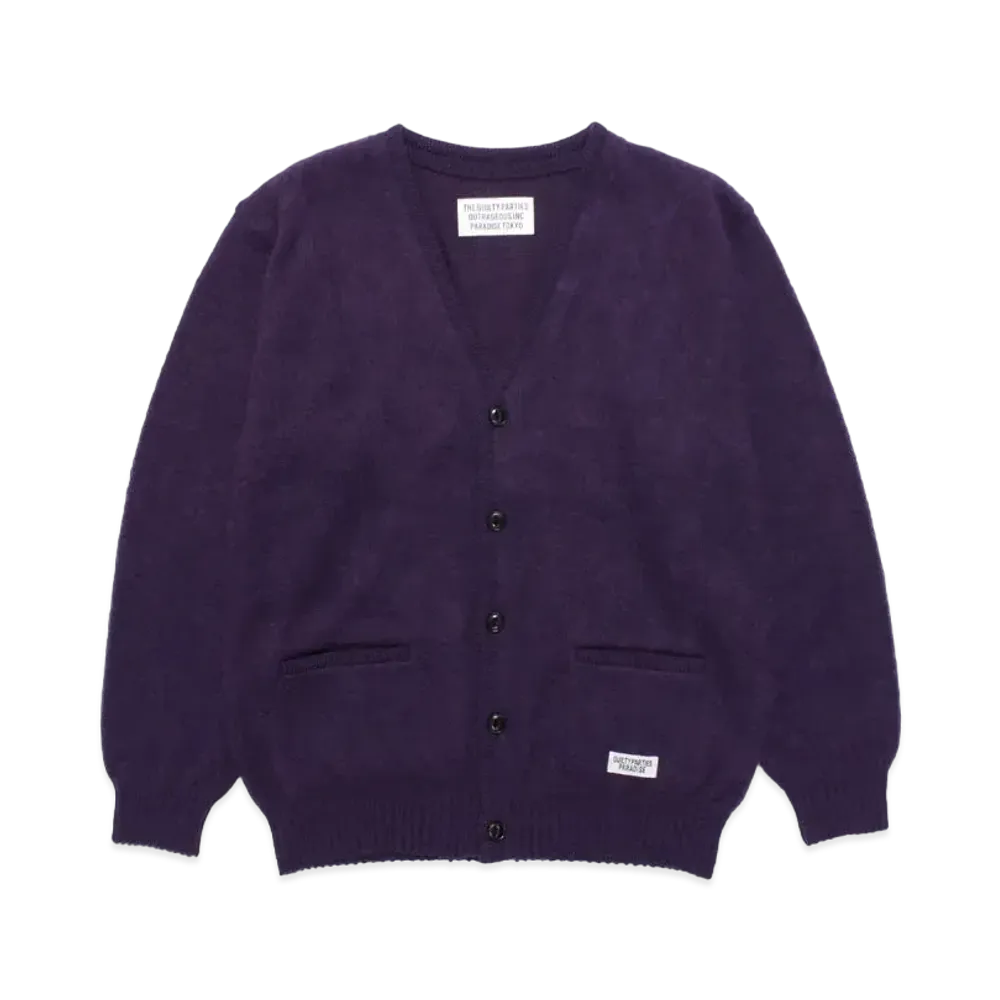WACKO MARIA MOHAIR KNIT CARDIGAN "Purple"