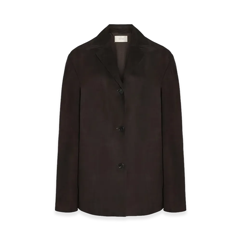 The Row Women's Fabian Suede Jacket "Dark Brown"