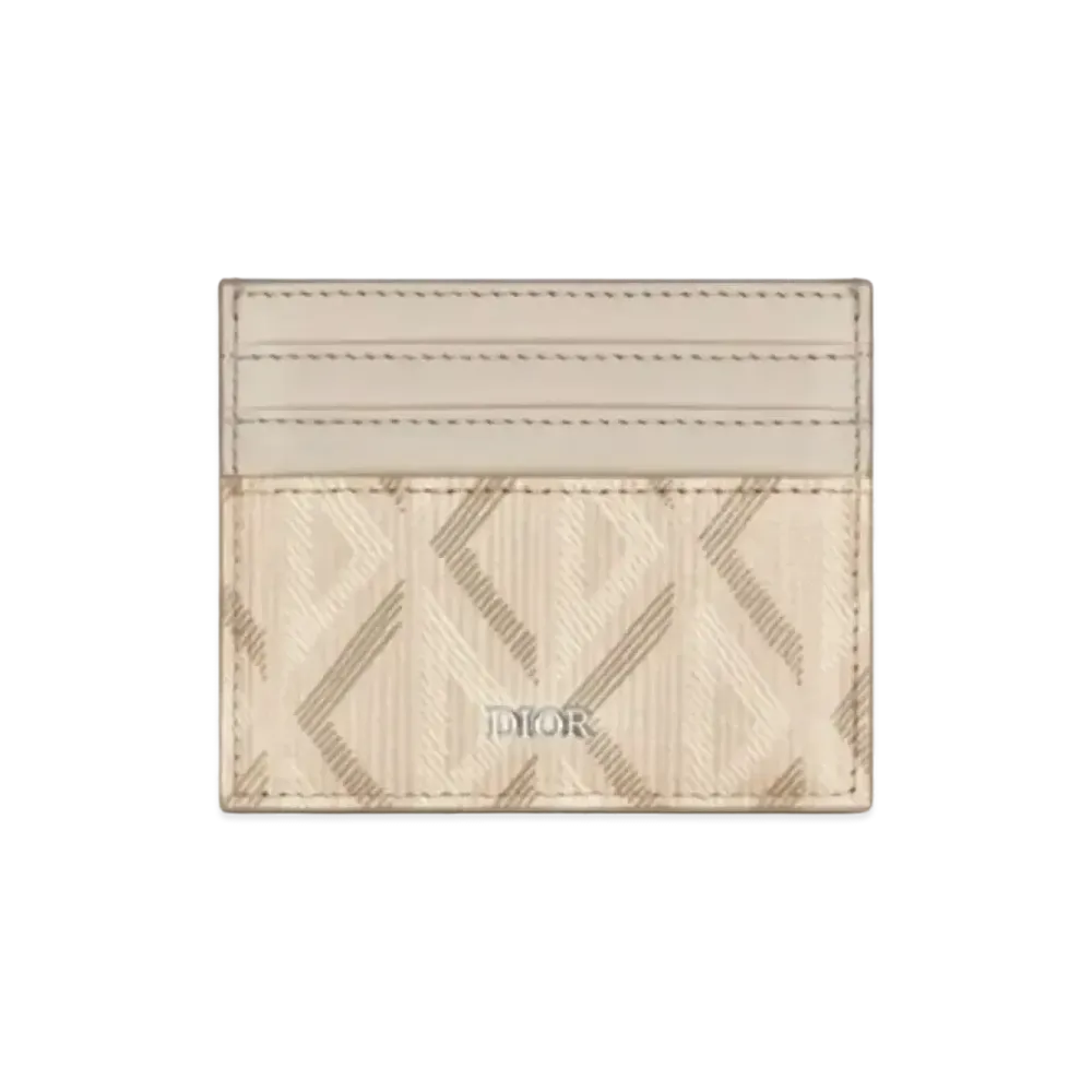 Dior CD Diamond Pattern Card Holder "Natural"