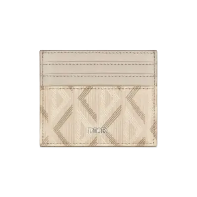 Dior CD Diamond Pattern Card Holder "Natural"
