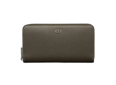 Dior Long Zip Wallet CD Icon Grained Calfskin "Ebony"