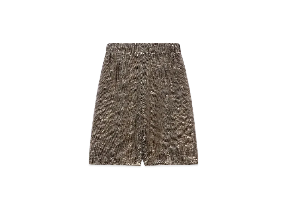 CELINE All-Over Sequined Tulle Shorts "Black/Gold"