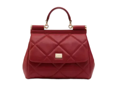 Dolce&Gabbana Sicily Bag Medium Matrasse Aria Calfskin "Red"