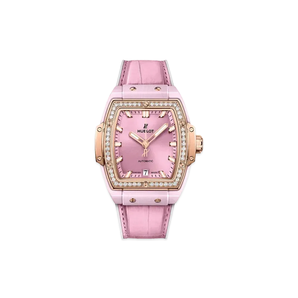 HUBLOT Spirit of Big Bang Pink Ceramic King Gold Diamonds 39mm