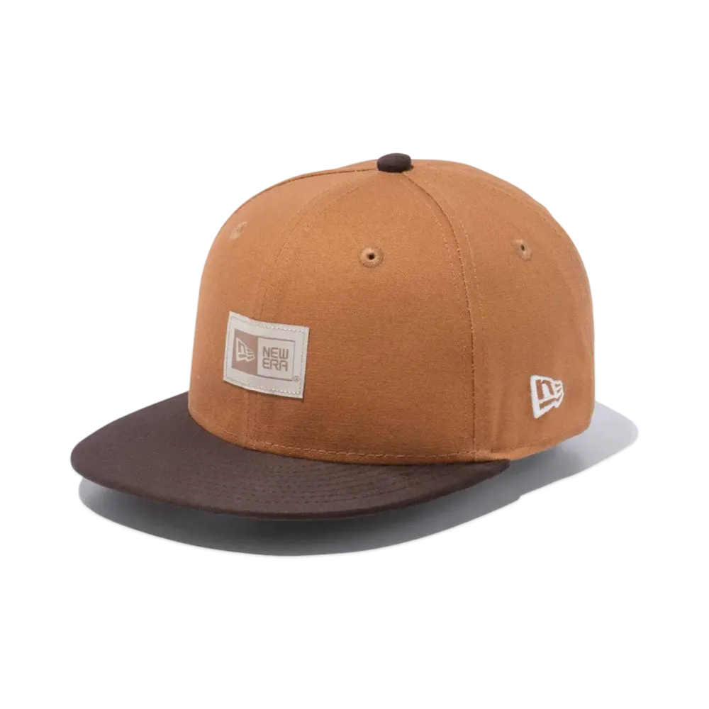NEW ERA Duck Canvas Youth 9Fifty Woven Patch Suede Visor "Light Bronze/Brown"